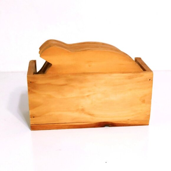 Vintage Rosenthal Netter Wooden Pig Set of 6 Coasters Farmhouse Countryside - Picture 4 of 5